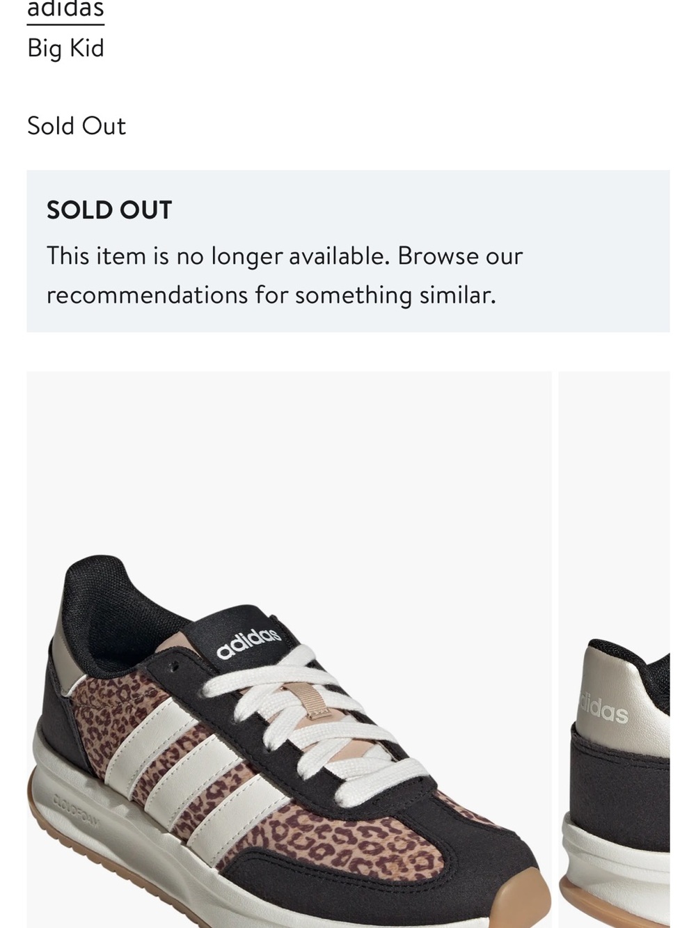 adidas Leopard-Print Retro Runner in Black, Tan & Cream mom and me 2 shoes - Picture 2 of 6